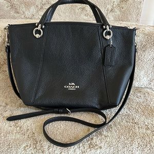 Coach leather bag with silver accents